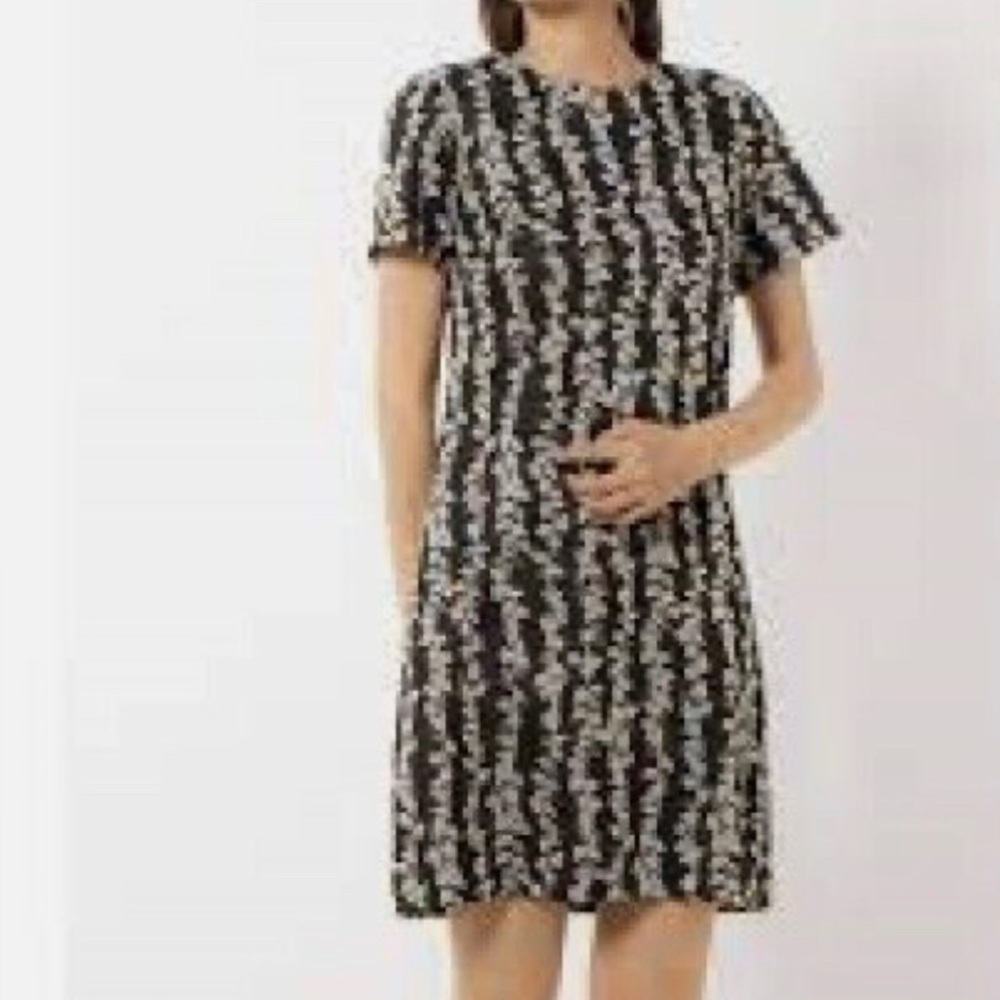 Tommy Hilfiger Leaf Vine Print Short Sleeve Stretch Dress